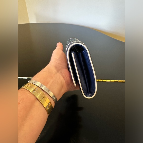 NWT Authentic Luxe Minimalist Tory Burch Duet Woven Envelope Continental/Clutch - Picture 13 of 17